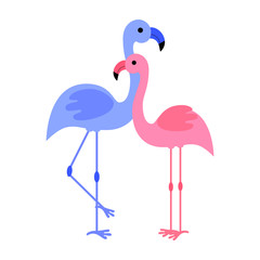 Vintage pair of flamingos, great design for any purposes. Beautiful poster for celebration decoration design. Pink flamingos. Decoration element. Vintage style poster. Wildlife abstract bird.