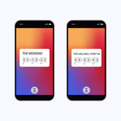 Template Countdown. Interface in popular social media. You can use in advertising and mailing. Mockup stories, polls, in social media.