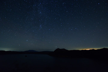 Fototapeta premium Mashu Lake and starry sky.