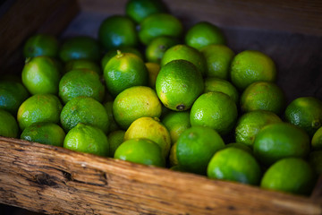 close up view of fresh limes