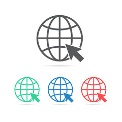 Website icon set. Globe symbol. Vector illustration.