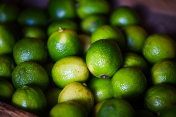 close up view of fresh limes