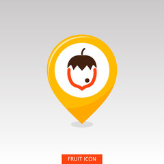 Hazelnut, Nut pin map icon. Fruit Nut sign