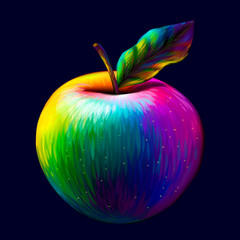 ПечApple. Abstract, multi-colored, pop-art image of an Apple.ать