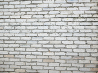 White brick wall closeup. Background of bricks. Background texture.