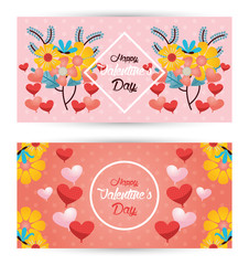 happy valentines day set cards