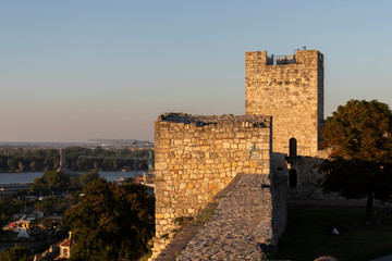 Obraz premium Panoramic sunset view of Belgrade Fortress, Serbia