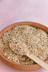 Biological brown rice, whole grain uncooked cereal ingredient