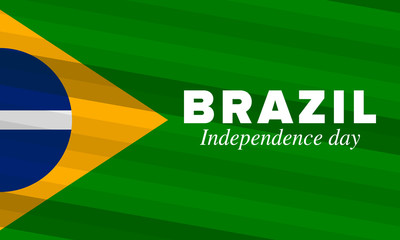 Brazil Independence Day. Happy national holiday. Freedom day. Celebrate annual in September 7. Brazil flag. Patriotic brazilian design. Poster, card, banner, template, background. Vector illustration