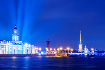 Fototapeta na wymiar night view on in St. Petersburg, Russia