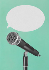 Microphone with speech bubble