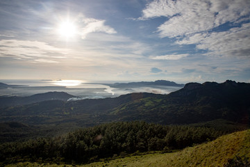 View of the Pacific Ocean from the top of a hill in Altos de Campana National Park, Panama