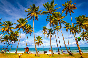 Praia em Lauro de Freitas na Bahia, nordeste do Brasil.