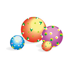 Vector red and yellow circus ball on a white background
