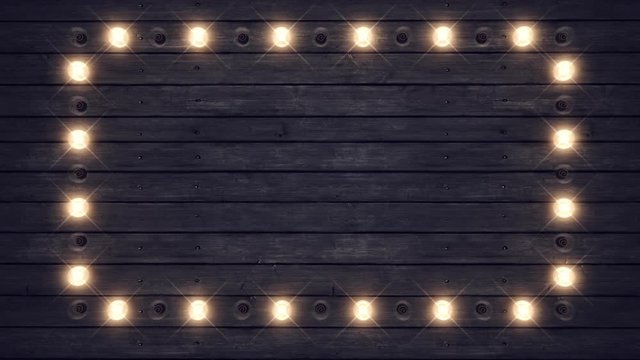 Light bulbs Frame on wooden background. Copy space for text design.