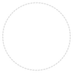 Round frame of black-and white cute horizontal branches. Isolated nature frame on white background for your design.