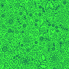 seamless green floral pattern