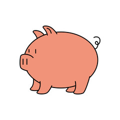 Piggy of money financial item banking commerce market payment buy currency accounting and invest theme Vector illustration