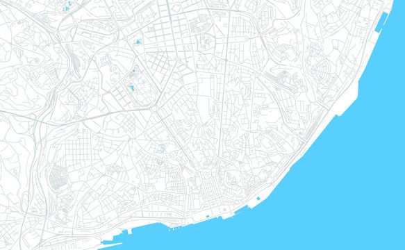 Lisbon, Portugal Bright Vector Map
