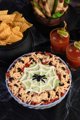 Halloween style taco dip