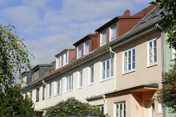 Häuserzeile, Reihenhäuser, Wohngebäude, Bremen, Deutschland, Europa