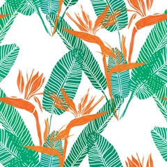 Wall murals Paradise tropical flower floral seamless pattern