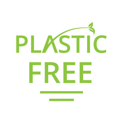 Plastic free logo template. Bpa plastic free chemical mark zero or 100 percent clean.