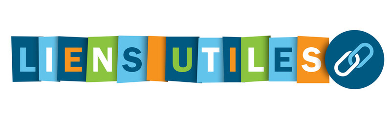 Bouton web typographique multicolore vecteur LIENS UTILES