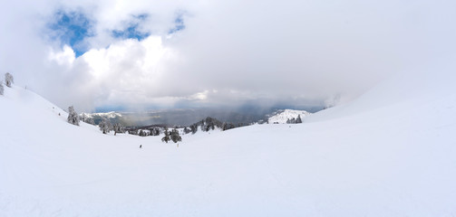 Fototapeta na wymiar Landscape of mountain with snow
