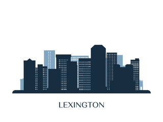 Obraz na płótnie Canvas Lexington skyline, monochrome silhouette. Vector illustration.