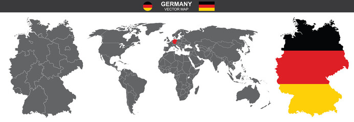 Fototapeta premium set of vector maps of Germany on white background