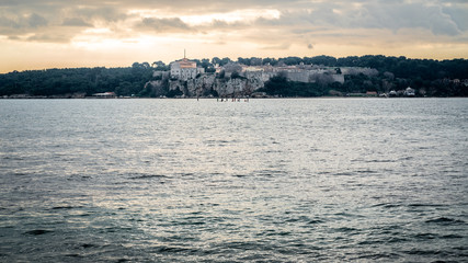 Iles du Lerin or Sainte Marguerite island scenic view with the Fort Royal in Cannes France