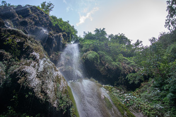 Waterfall in the city of Rishikesh (India)