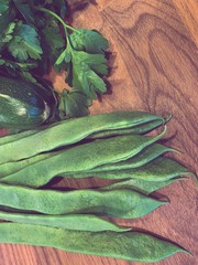 Fresh green vegetables background, natural and organic 