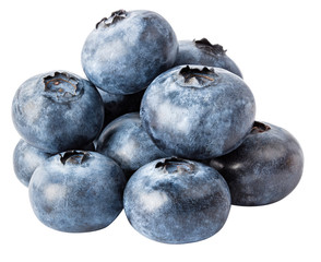 Blueberries isolated on white background with clipping path