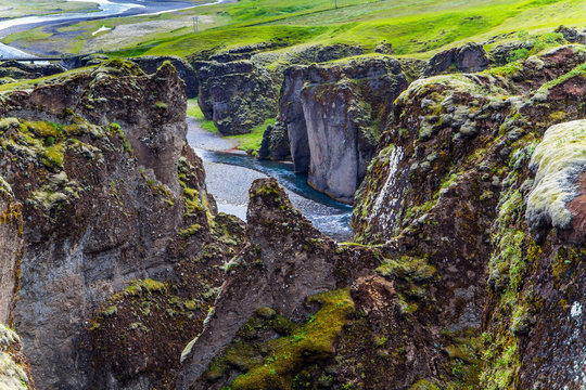  River flows between bizarre cliffs