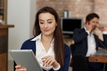 Businesswoman portrait with tablet