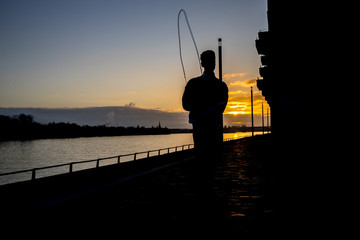 Silhouette eines Rope Skippers