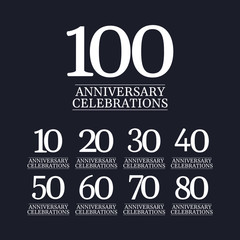 Fototapeta premium 100 Years Anniversary Celebrations Vector Template Design Illustration