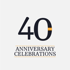 Obraz premium 40 Years Anniversary Celebrations Vector Template Design Illustration