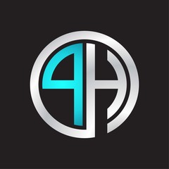 PH Initial logo linked circle monogram
