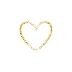 Vector heart with golden glitter elements