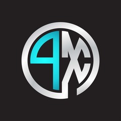 PX Initial logo linked circle monogram