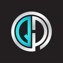 QD Initial logo linked circle monogram