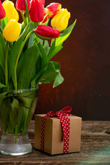 red and yellow tulips