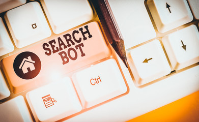 Handwriting text writing Search Bot. Conceptual photo a program that runs automated tasks over the...
