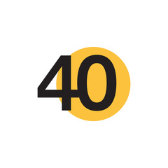 40 Years Anniversary Celebration Vector Template Design Illustration