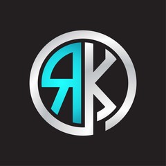 RK Initial logo linked circle monogram