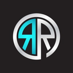 RR Initial logo linked circle monogram