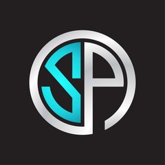 SP Initial logo linked circle monogram
